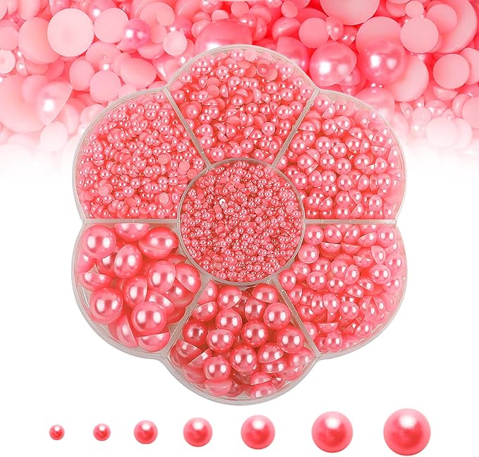5600PCS Half Round Pearls Flatback Imitation Pearls by MLGDA
