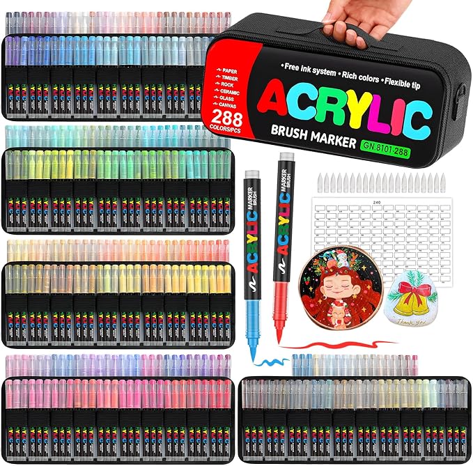 288 Colors Acrylic Paint Markers by Amamao