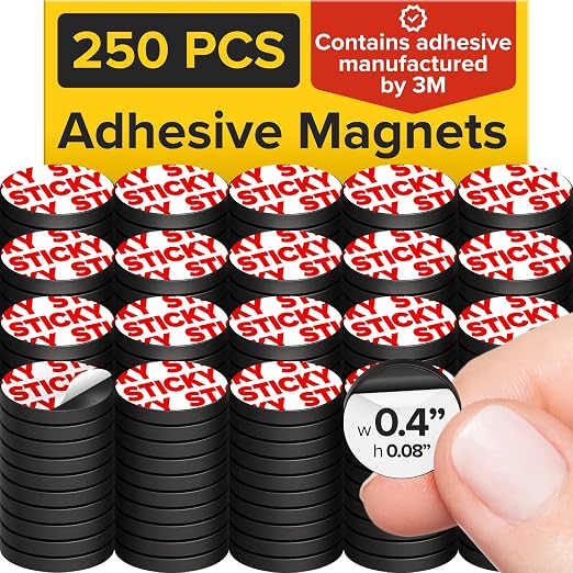Peel-&-Stick Flexible Adhesive Magnets – 250 pcs Magnetic Dots by X-betMAGNET