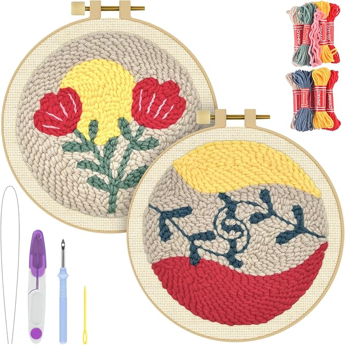 ERKOON Punch Needle Kit Adults Beginners, Needling Punching Project by ERKOON