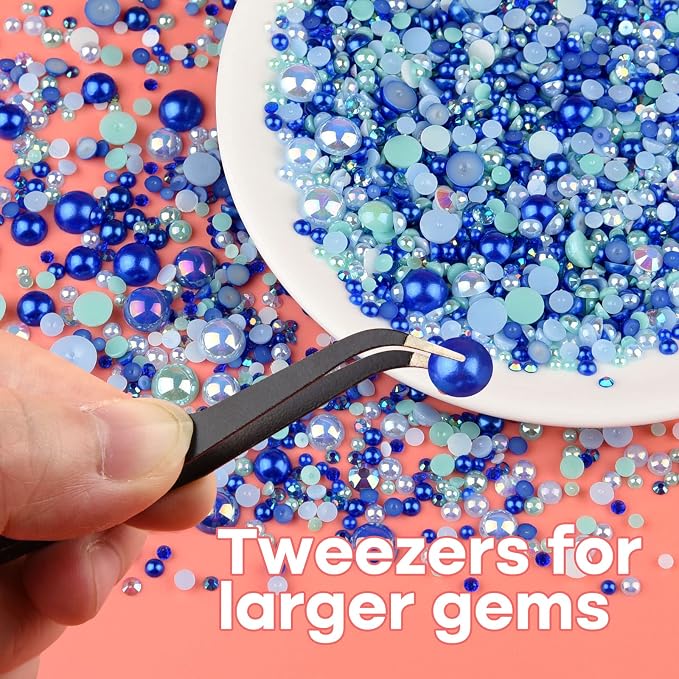 ASTARON 50g Mix Flatback Rhinestones Half Pearls - Image 6