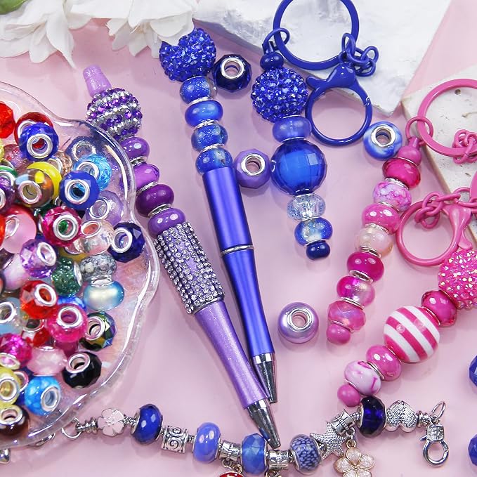 100Pcs Large Hole Beads Spacer Bead Mixed Color Assorted European Craft Big - Image 4