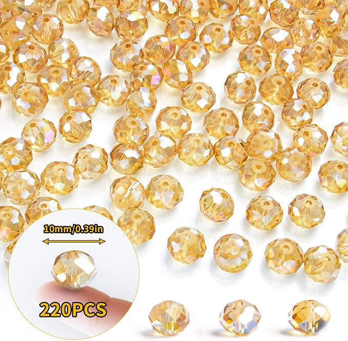 220Pcs 10mm Crystal Glass Beads - Image 2