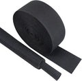 Black 2:1 Ratio Automotive Heat Shrink Braided Sleeving,Wear-Resistant Flat Woven Shrinkable Sleeve Fabric Car Cable Wires Hoses Protection (1-3/8"-8ft)