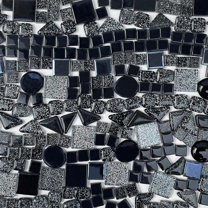 LITMIND 1.1 LB Black Irregular Glass Mosaic Tiles by LITMIND