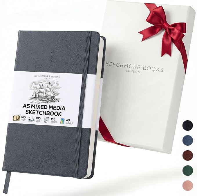 Beechmore Books A5 Mixed Media Sketchbook by BeechmoreBooks