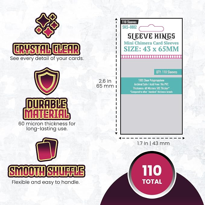 Sleeve Kings Mini Chimera Card Sleeves – 110 Count, 43 x 65 mm, Perfect Fit - Image 4