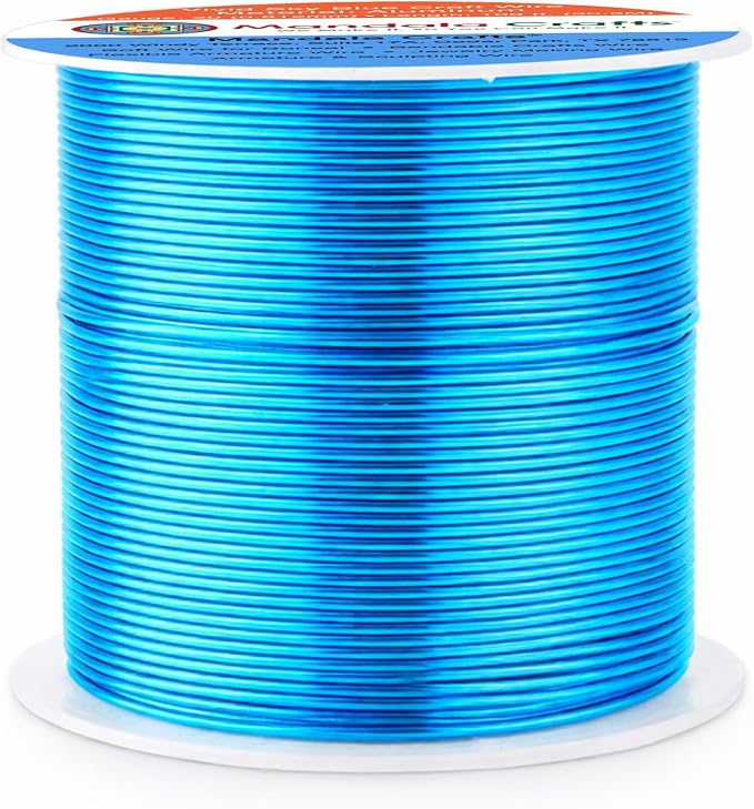 Mandala Crafts 20 Gauge Vivid Sky Blue Anodized Aluminum Craft Wire, 100 FT | - Image 2