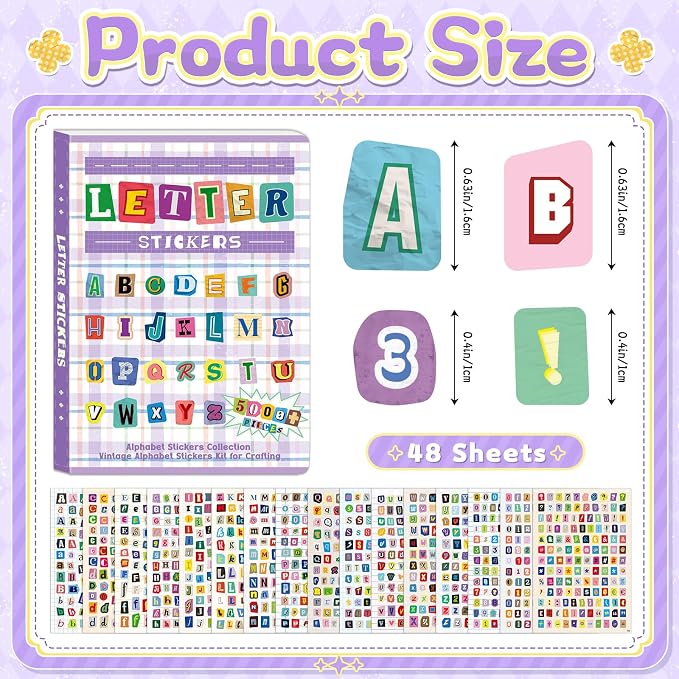 5000+ Letter Stickers for Scrapbooking Junk Journal Supplies Craft Decor | - Image 2
