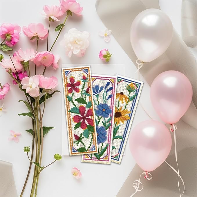 ORIGACH 6 Pcs Flower Cross Stitch Bookmark Kit - Image 5