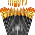 Paint Brushes Set, 24 Pack 240 Pcs Round-Pointed Tip Paintbrushes Nylon Hair by LIDCOM