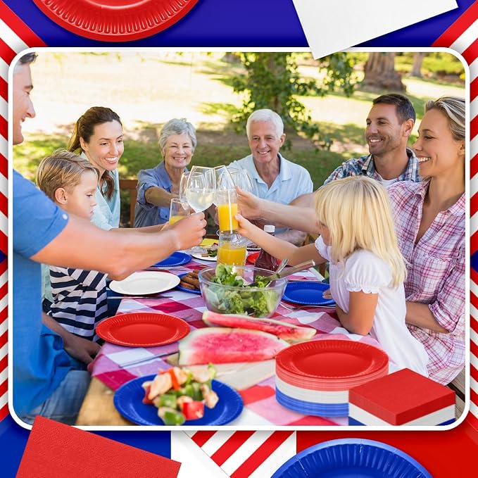 Zhehao 120 Pcs Disposable Paper Plates and Napkins Bulk Birthday Party - Image 5