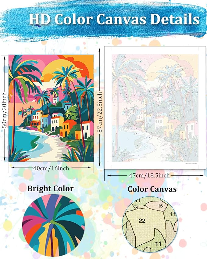 TOCARE Beach Paint by Numbers Kit - Image 3