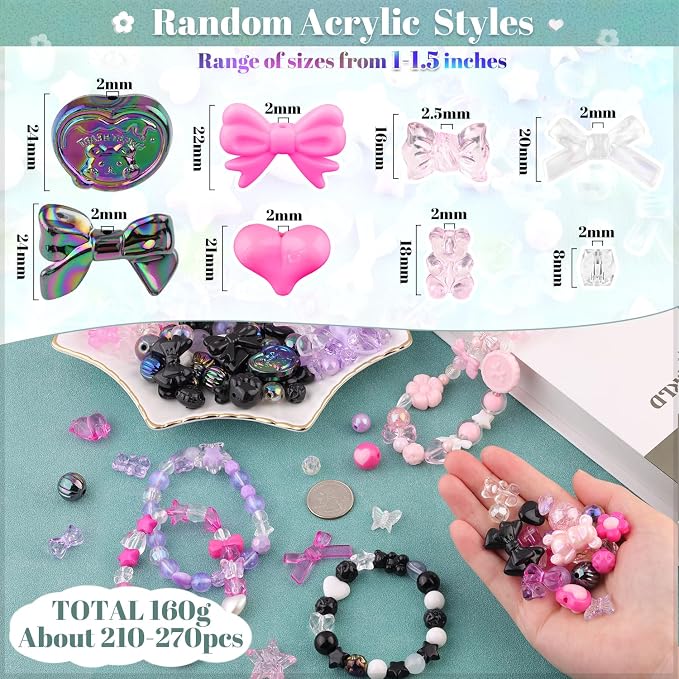 210-270PCS TINKRSTUFF Assorted Acrylic Beads - Image 2