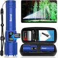 Rechargeable Flashlights High Lumens - Super Bright LED Tactical Flash Light, Powerful Waterproof Handheld USB C Flashlight for Camping,Emergencies,Home,5 Modes,Zoomable (1, Blue)