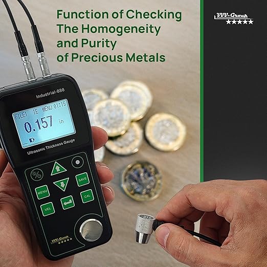 Ultrasonic Thickness Gauge Industrial-888 / Echo-Echo Mode Measure Through Coating up to 19.685mils (500 microns) / Range 0.039-19.685 in (All Material)