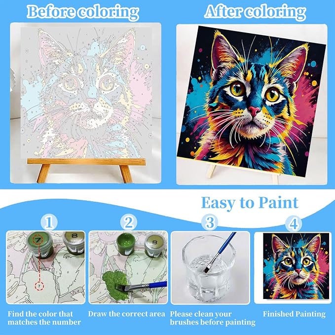 4 Pack Paint by Numbers Kit for Kids - Image 4