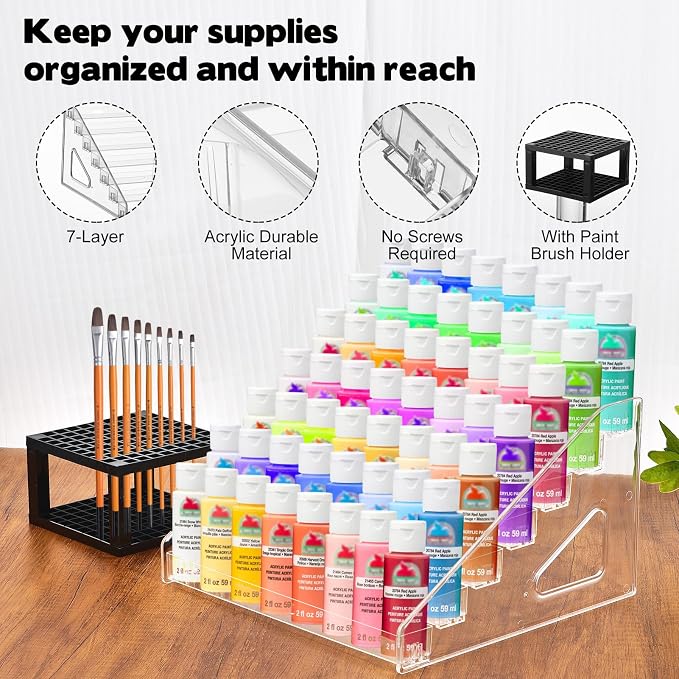 YEXEXINM 2 Pcs Clear Paint Organizer - Image 3