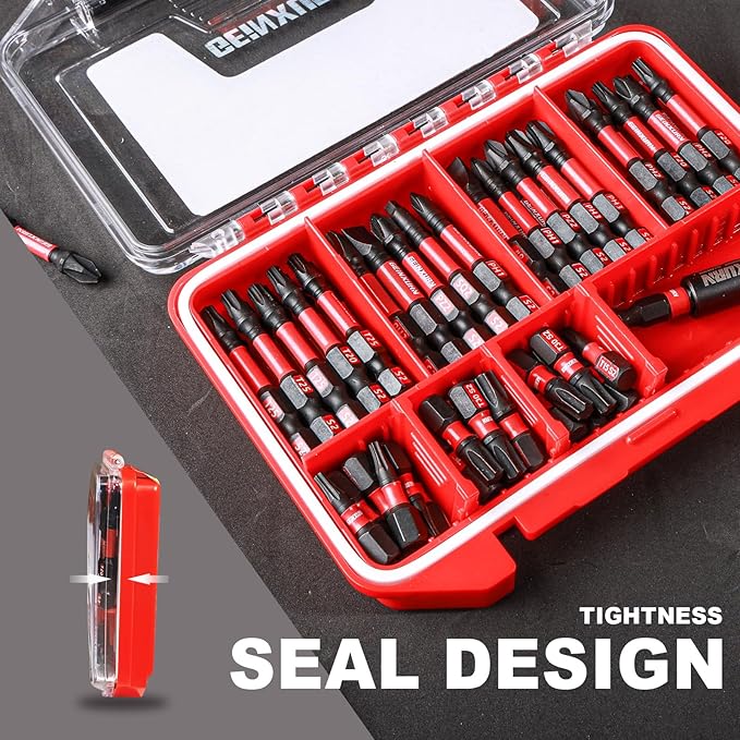 IPX4 Waterproof Small Storage Parts Organizer, Small Parts Case with Removable Dividers, Screwdriver Bit Set Box(2 Boxes)