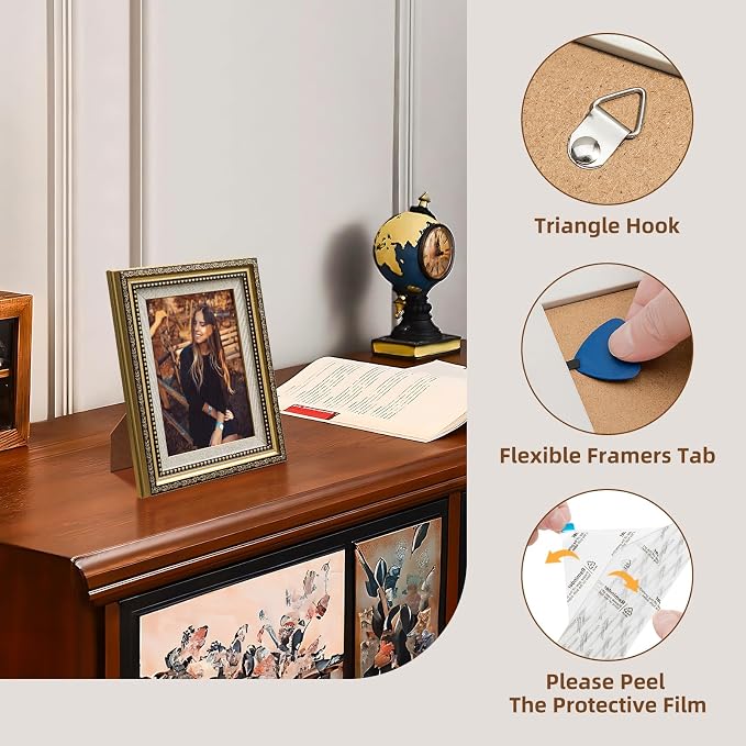 HappyHapi 4x6 Picture Frame Gold, Vintage Frames, 1 Pack | Vintage Picture - Image 6