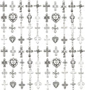 WOCRAFT 60pcs Antique Silver Cross Bracelet Charms by WOCRAFT