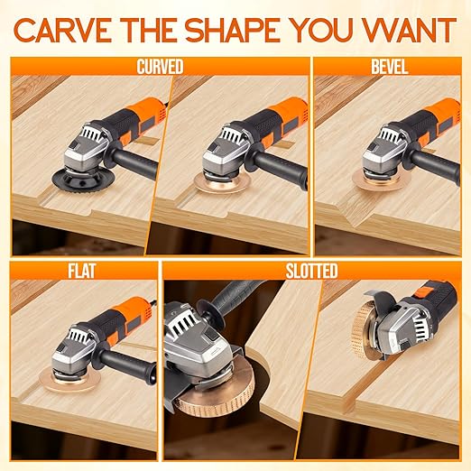 Beaiguna 5PCS Wood Carving Disc, 4IN and 4 1/2IN Angle Grinder Polishing Pad - Image 3