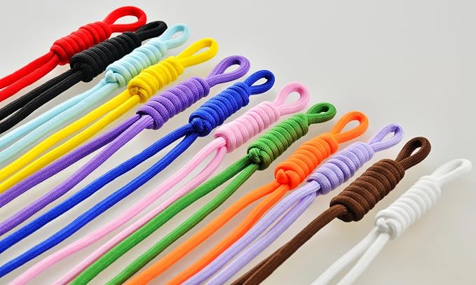 KJML DIY Paracord Keychain 12pcs Paracord Rope Keychain Braided Cord Rope Bag - Image 7
