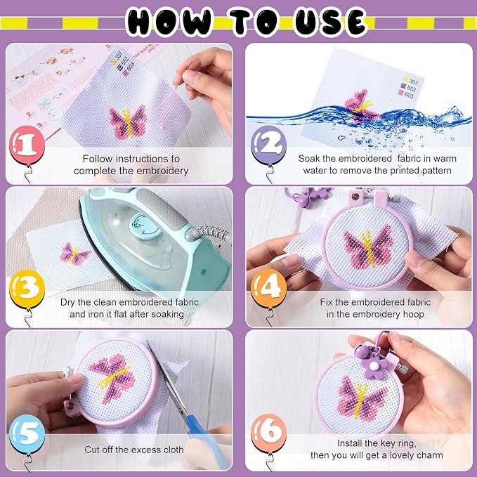Chuangdi 6 Sets Cross Stitch Kit - Image 3