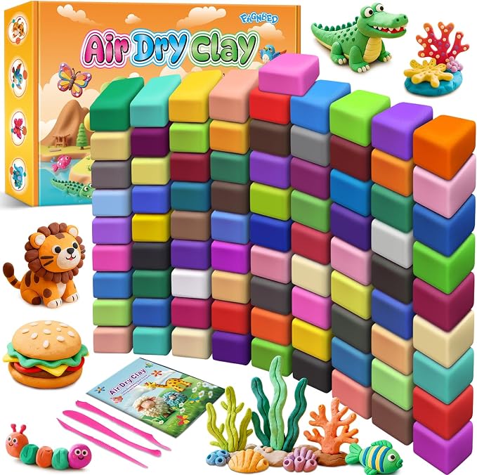 Air Dry Clay 82 Colors, Modeling Magic Clay Gift by Unknown