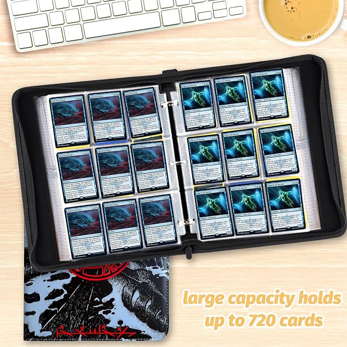 9 Pocket Card Binder, 720 Double Sided Pocket Trading Card Binder, Premium PU - Image 6