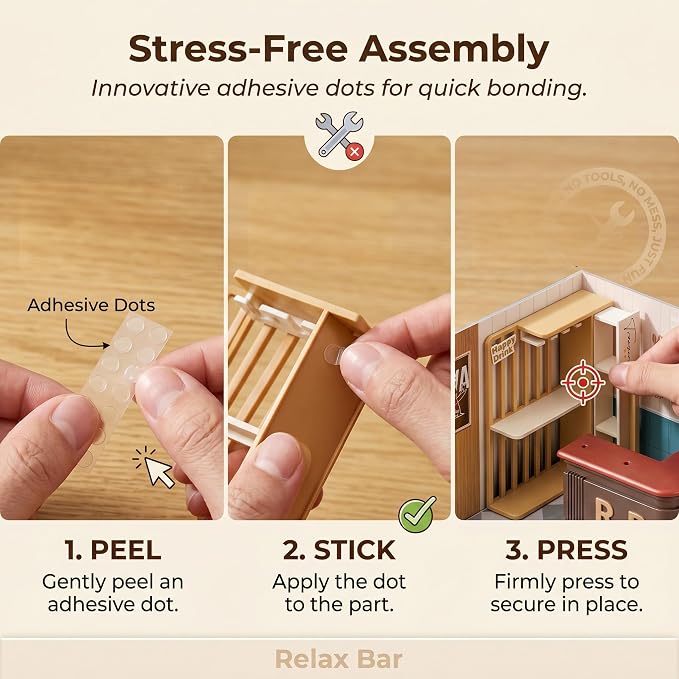 Relax Bar Miniature House Kit, Plastic DIY Dollhouse - Image 6