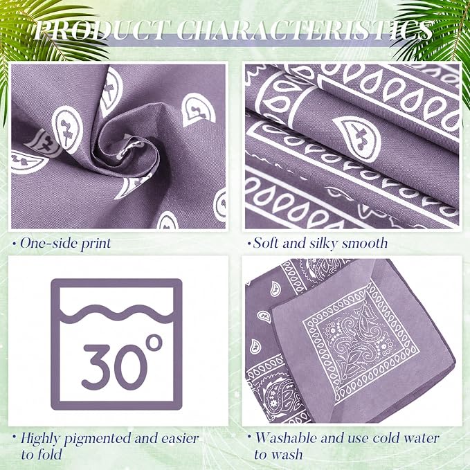 100 Pack Bandanas Unisex Paisley Bandanas Bulk Multi Purpose Cowboy Head Wrap - Image 2