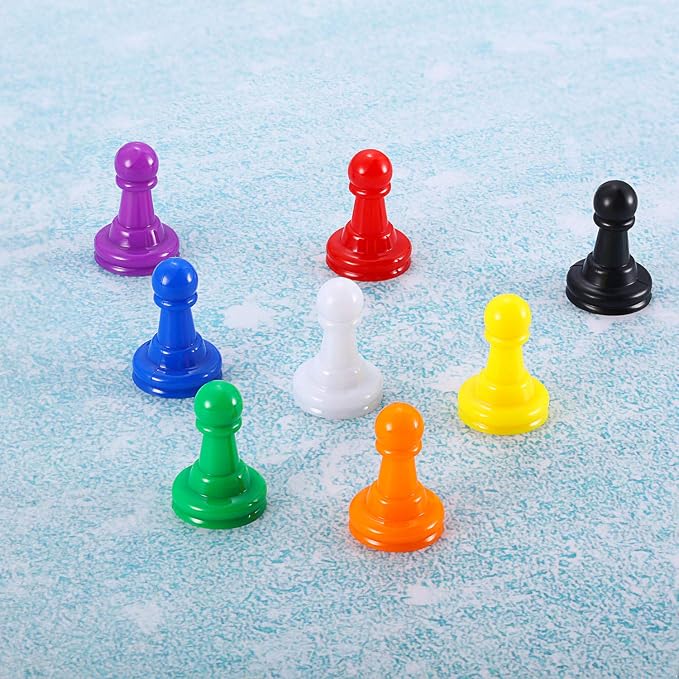 Gejoy 128 Pcs Board Game Pieces Multicolor Plastic Chess Pawn 1 Inch Game Pawns - Image 7