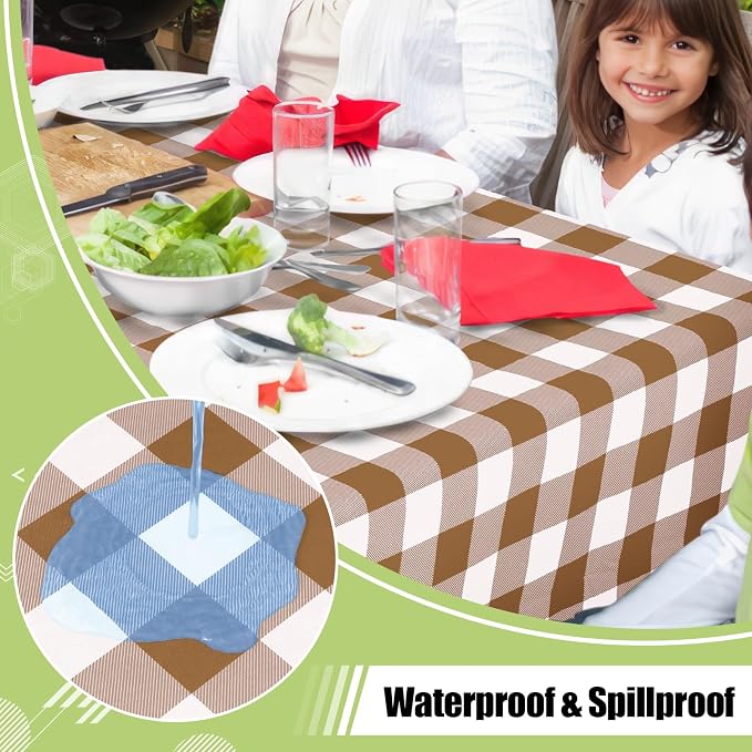 Smiry Oval Table Cloth, Waterproof Vinyl Tablecloths - Image 2
