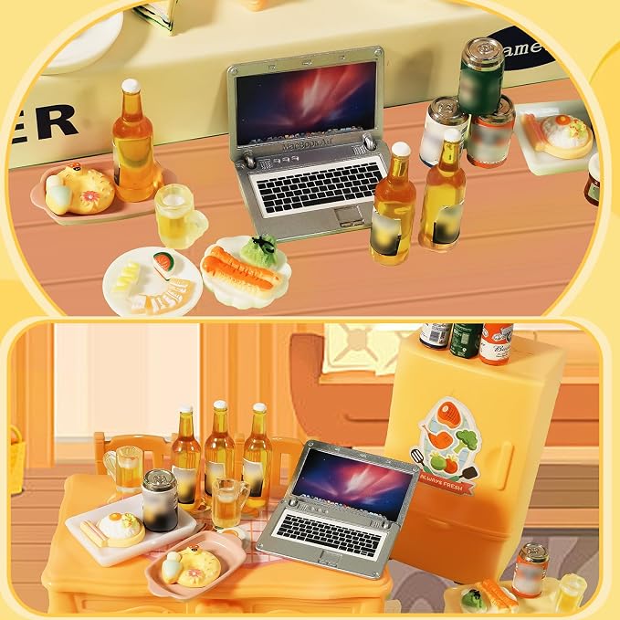 1:12 Scale 11 Pcs Miniature Beer Bottles and Beer Cans Mini House Drink - Image 3