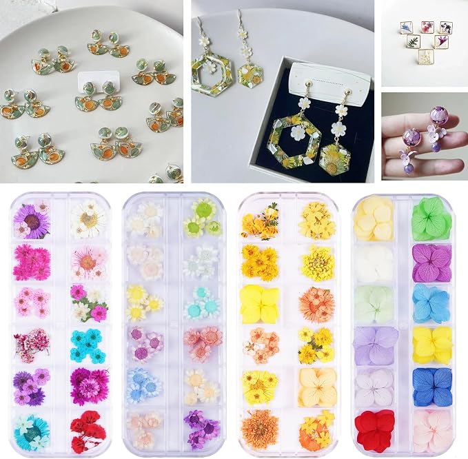 60Pcs Red Small Dried Pressed Flowers - Image 5