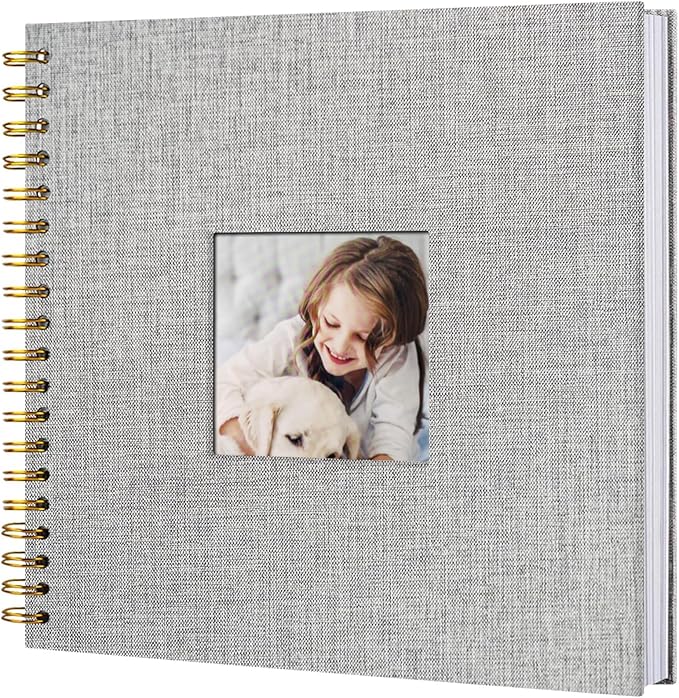 8 x 8 Inch Scrapbook Photo Album, Hardcover Kraft White Pages Arch Window Photo by Sprsthai