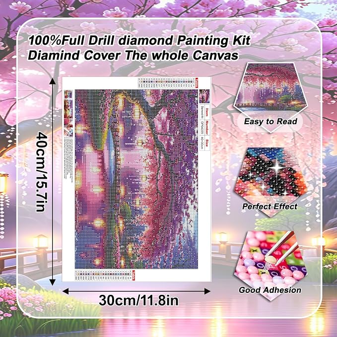VeGuude Diamond Art Kits for Adults, Full Drill Diamond Art Flowers Kits for - Image 3