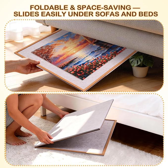 Puzzle Board for 1500 Pieces, Foldable Jigsaw Puzzle Board 35.4" x 26.18" - Image 4