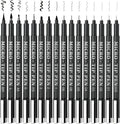 Tebik 16 Pack Calligraphy Pens, Hand Lettering Pens, Brush Markers Black Ink by Tebik
