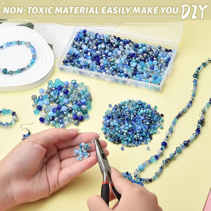 4/6/8mm Crystal Glass Beads, 3 Sizes Total 1000pcs Faceted Briolette Rondelle - Image 5