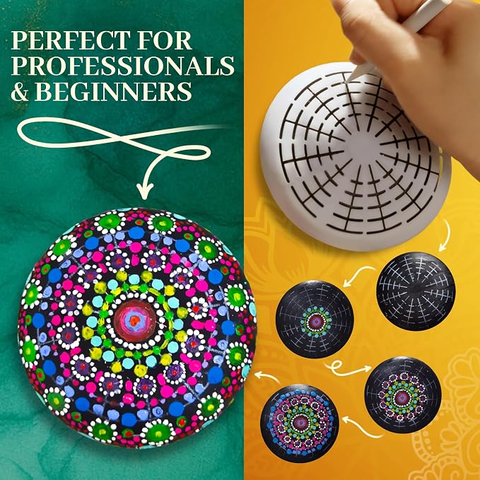 Mandala Rock Painting Kit – Mandala Dotting Tools Set - Image 4