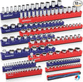 12-Piece 1/4" 3/8" 1/2"-Drive SAE & Metric Magnetic Socket Organizer Set (Holds 143 Sockets) -Detachable Tool Tray with 5mm Magnetic Base for Garage/Home(Sockets Not Included)