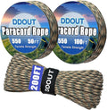 Paracord Nylon Rope Camo 50ft with 7-Strand Core, 10 Colors and 50/100/200 ft, Type III Parachute Cord 4mm for Camping, Survival, Hiking, DIY, Crafting, Outdoor Utility Rope