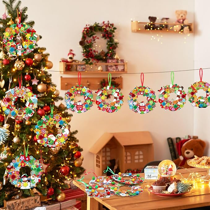 Hollowfly 48 Sets Christmas Wreath Craft Kits - Image 6