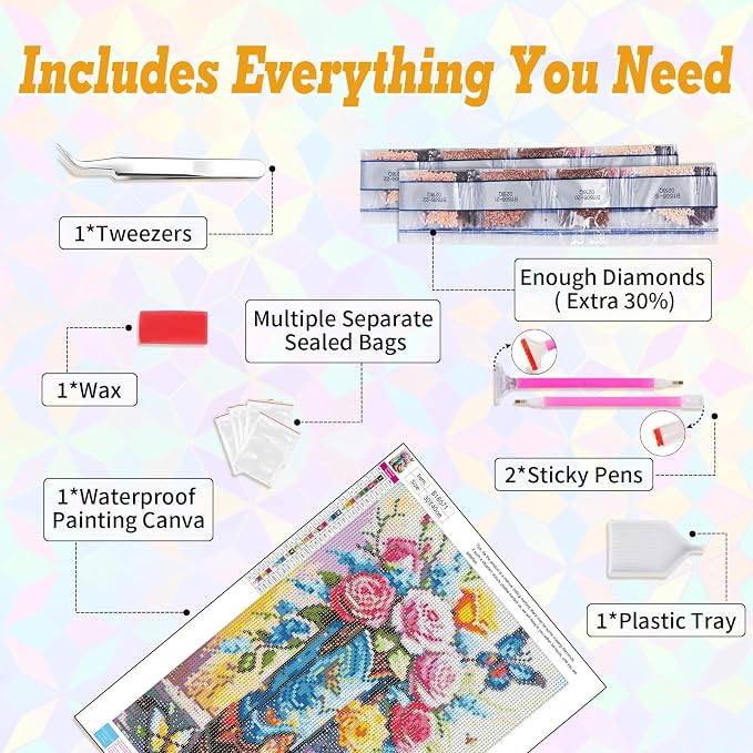 Cowboy Boots Diamond Art Kits for Adults Beginners 12x16 in, DIY Craft Gift | - Image 6