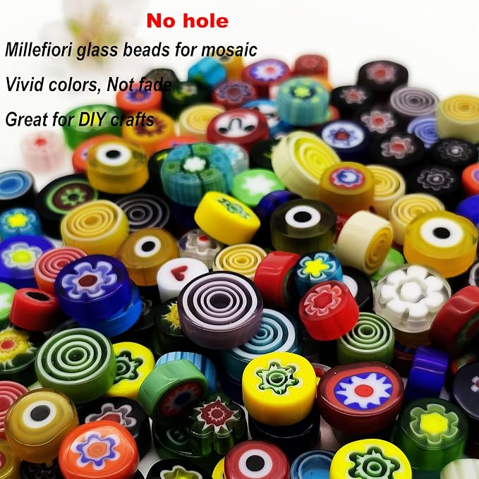 EDFLIFE Flat Glass Millefiori for Mosaic Making Supplies, Mosaic Tiles for - Image 3