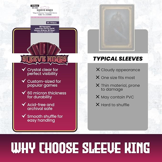 Sleeve Kings Standard Card Sleeves – 110 Count, Large Size, Compatible - Image 6