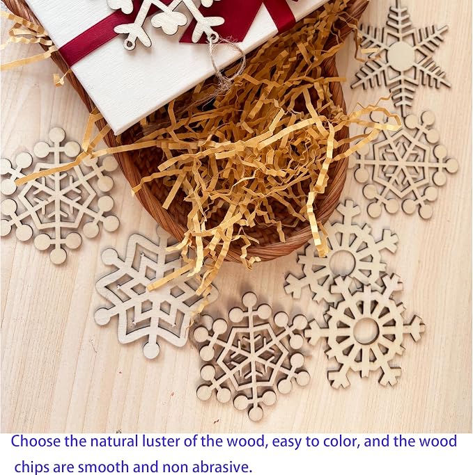 60PCS Unfinished Blank Wooden Cutouts Craft - Image 4