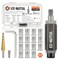 Rivet Nut Installation Tool Set Flat Head Rivnut Threaded Insert Nut Kit SAE & Metric for Metal Heavy Duty Zinc Plated Nutsert (3/8-16(Rivet Nut Tool-12pcs, Stainless))